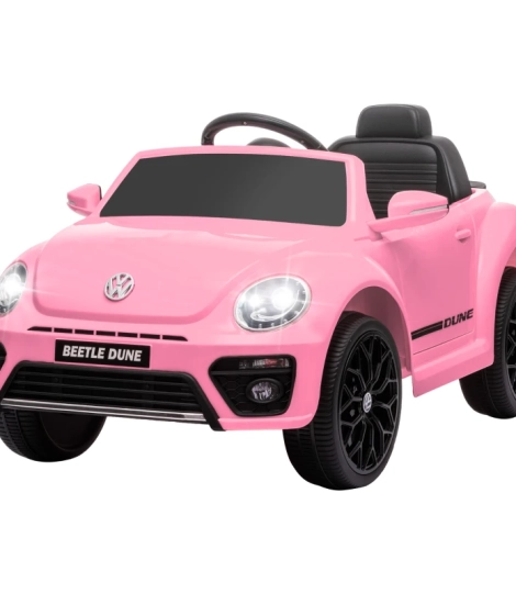 Volkswagen Beetle rosa ministand.pt carros elétricos para crianças