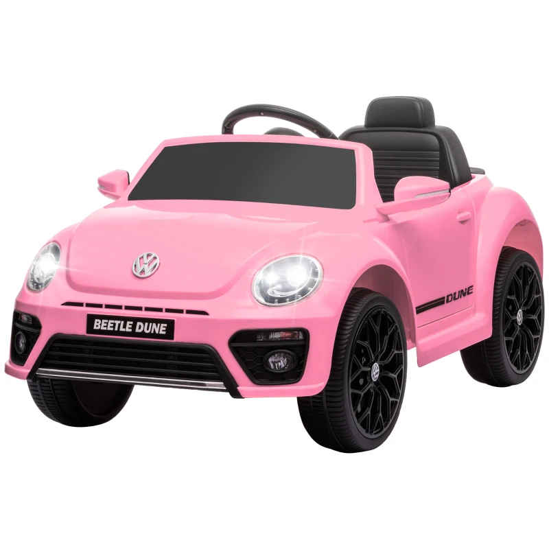 Volkswagen Beetle rosa ministand.pt carros elétricos para crianças