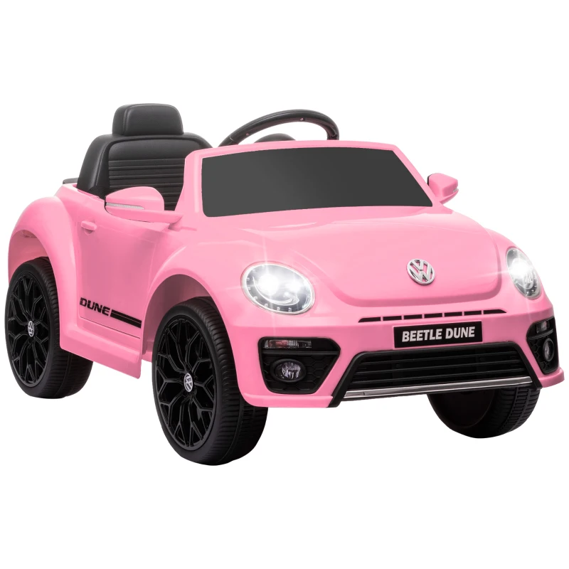 Volkswagen Beetle rosa ministand.pt carros elétricos para crianças